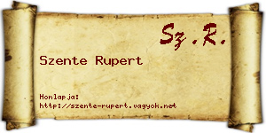 Szente Rupert névjegykártya
